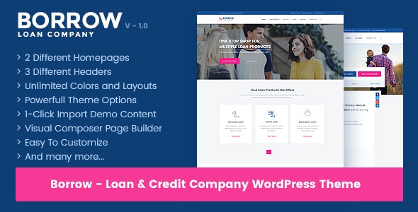 Borrow v1.4.7 &#8211; Loan Company Responsive WordPress Theme