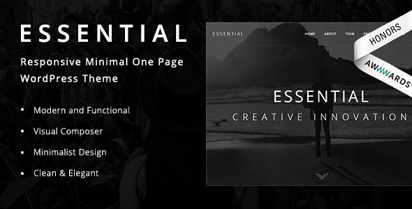 Essential v1.9 &#8211; Responsive Minimal One Page WordPress Theme