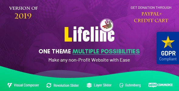 Lifeline v5.8.4 &#8211; NGO, Fund Raising and Charity WordPress Theme