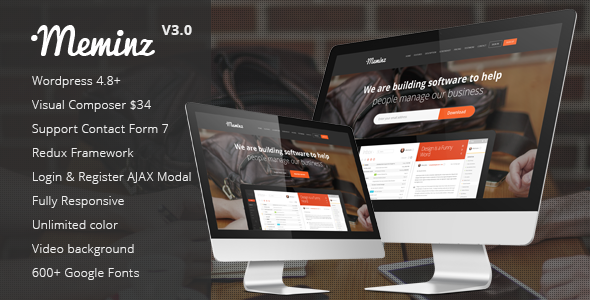 Meminz v3.0 &#8211; Software Landing Page Theme