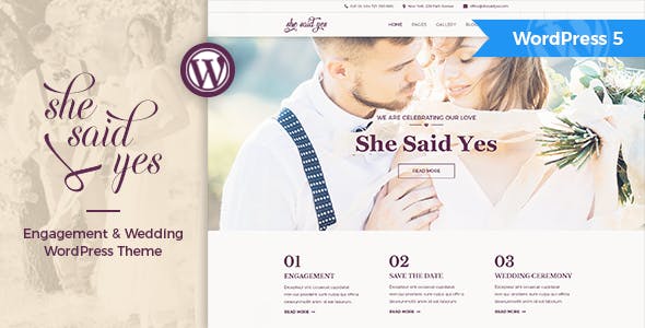SheSaidYes v1.2.1 &#8211; Engagement &amp; Wedding WordPress Theme