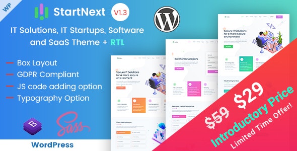 StartNext v2.2.0 &#8211; IT Startups WordPress Theme
